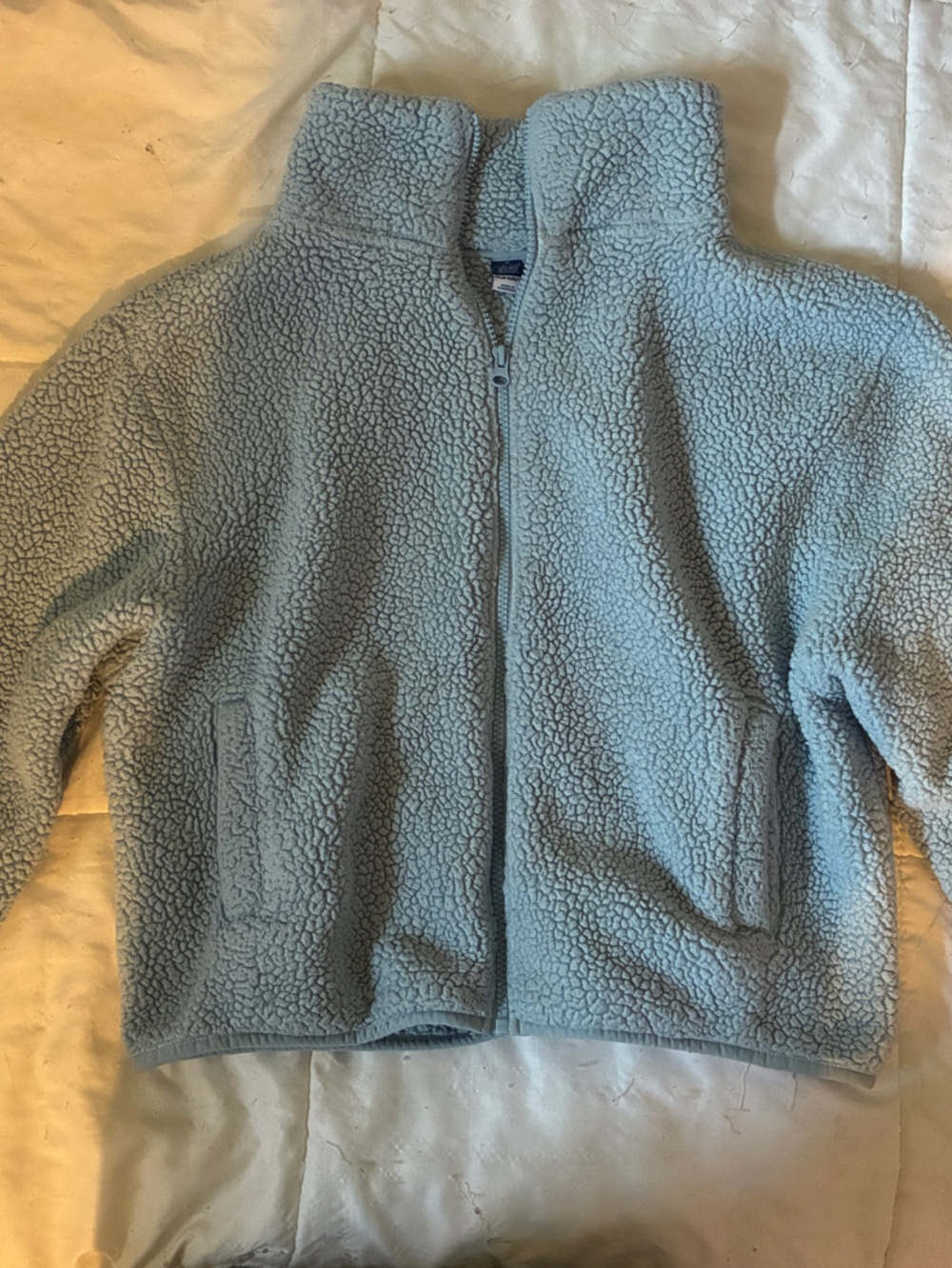 Old Navy Light Blue Sherpa Zip Jacket